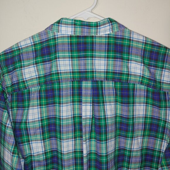 L.L.Bean Plaid Green Blue Button Down Shirt Size XL - Picture 7 of 7